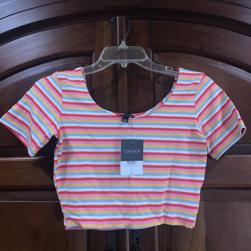 Topshop Striped Croptop New With Tags